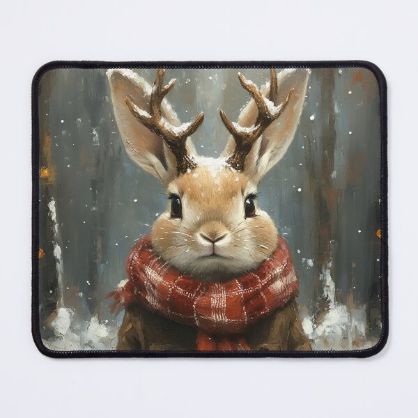 Item preview, Winter Jackalope in a Cozy Scarf designed and sold by Maria Garcia.