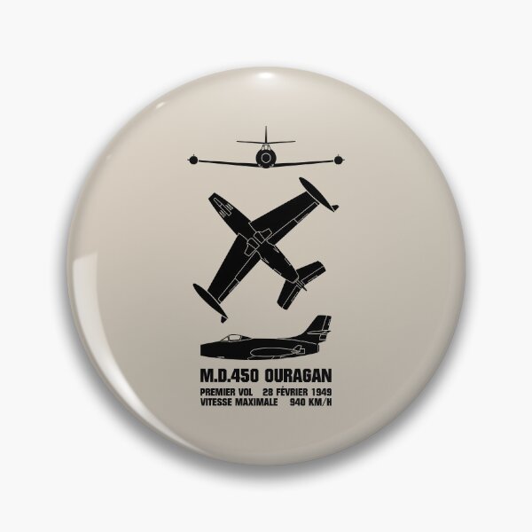 Aperçu de l'œuvre Infographie des silhouettes de l'avion à réaction français MD-450 Ouragan créée et vendue par MilitaryMart.