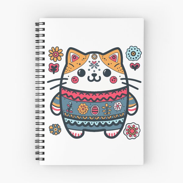 Item preview, KittyKat - Cute Chubby Cat with Flowers designed and sold by KittyKatCats.