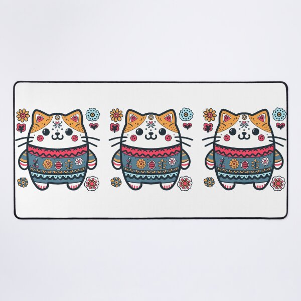 Item preview, KittyKat - Cute Chubby Cat with Flowers designed and sold by KittyKatCats.