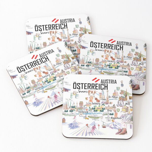Item preview, Austria Illustrations with Travel Plans, Highlights and Memories designed and sold by artshop77.