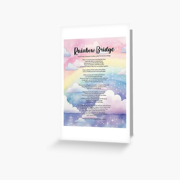 Item preview, Rainbow Bridge Poem Pet Loss Watercolor Pastel Sky designed and sold by Tammy Marie Russell.