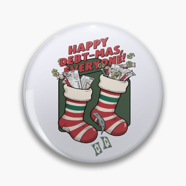 Item preview, Happy Debt-mas Everyone | Christmas Bills Humor | Holiday Financial Satire Stocking Design designed and sold by bubblylive.