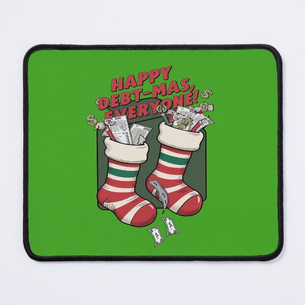 Item preview, Happy Debt-mas Everyone | Christmas Bills Humor | Holiday Financial Satire Stocking Design designed and sold by bubblylive.