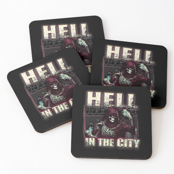 Item preview, Hell in the city skull grunge punk skeleton Street street urban red  designed and sold by CaozStore.