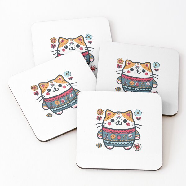 Item preview, KittyKat - Cute Smiley Cat with Flowers designed and sold by KittyKatCats.