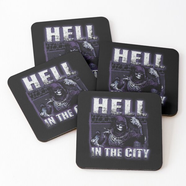 Item preview, Hell in the city skull grunge punk skeleton Street street urban blue designed and sold by CaozStore.