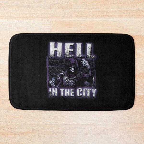 Item preview, Hell in the city skull grunge punk skeleton Street street urban blue designed and sold by CaozStore.