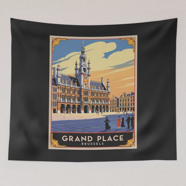 Item preview, A Vintage Travel Illustration of Brussels - Belgium  designed and sold by GoodOldVintage.