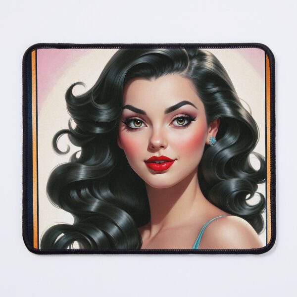 Item preview, The Timeless Allure Of A Vintage Pin-up Beauty Captivating AI Concept Art by Xzendor7 designed and sold by Xzendor7 Digital Art Creations.