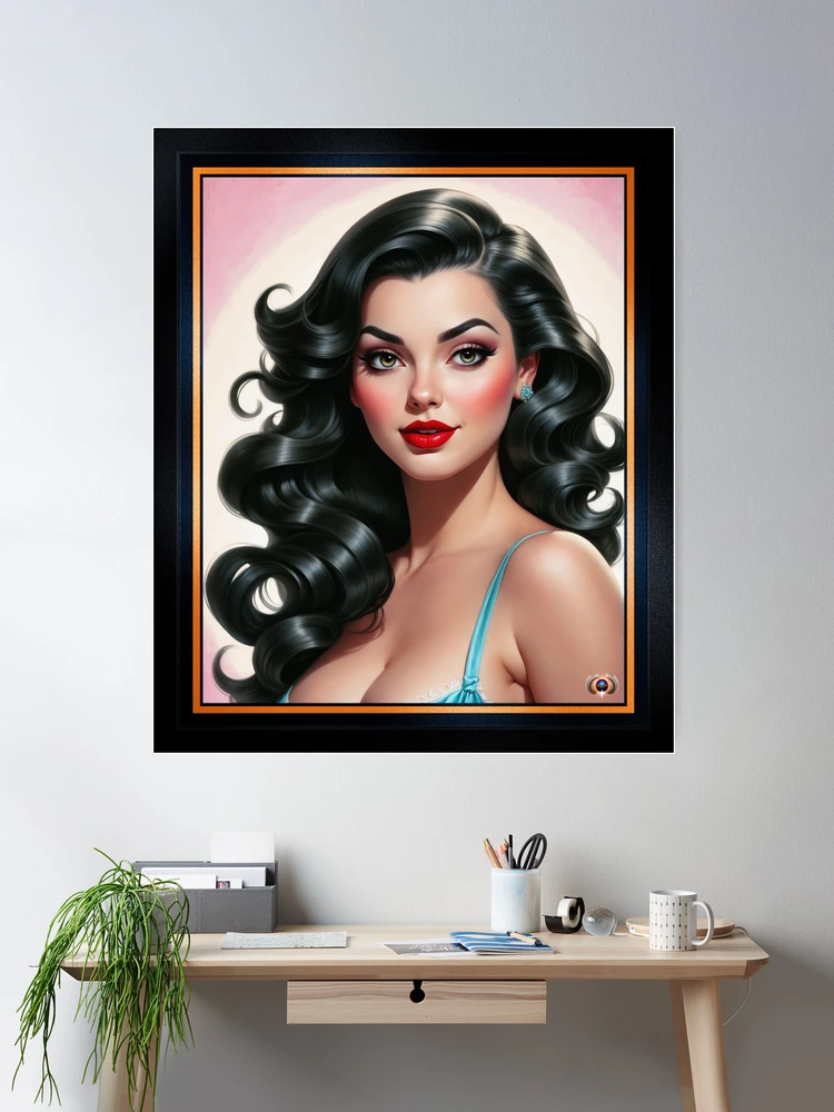 The Timeless Allure Of A Vintage Pin-up Beauty AI Concept Art by Xzendor7 2 The Timeless Allure Of A Vintage Pin-up Beauty Captivating AI Concept Art by Xzendor7 Wall Decor Poster Art Print