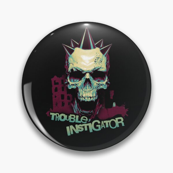 Item preview, Trouble Instigator Punk Skull Grunge Street Urban Rock Metal Green Red designed and sold by CaozStore.