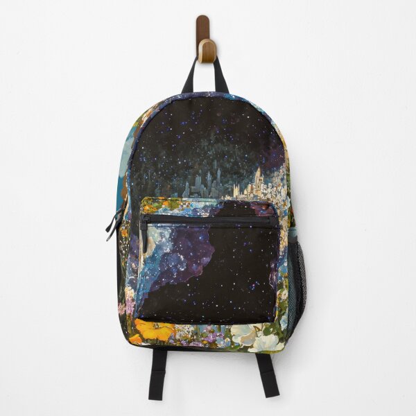Item preview, Mystical Geode Cityscape with Blooming Wildflowers designed and sold by regnumsaturni.