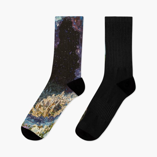 Item preview, Mystical Geode Cityscape with Blooming Wildflowers designed and sold by regnumsaturni.