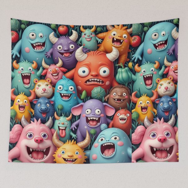 Item preview, CUTE HAPPY FUN COLORFUL WACKY MONSTERS CREATURES ART #8 designed and sold by Arts4U.