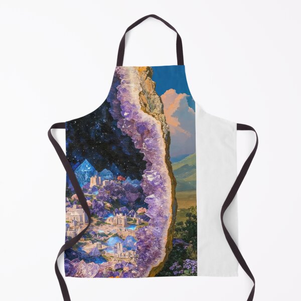 Item preview, Amethyst Geode Fantasy World Landscape with Mountains designed and sold by regnumsaturni.