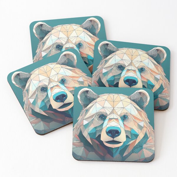 Item preview, Geometric Grizzly Bear Portrait Illustration designed and sold by Adam Regester.