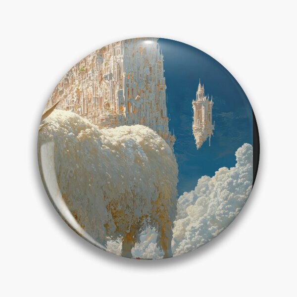 Item preview, Majestic White Bull Above Clouds Surreal Castle designed and sold by regnumsaturni.