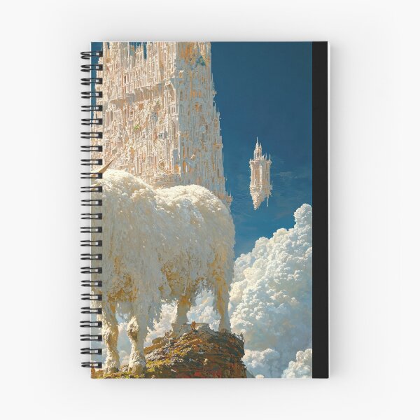 Item preview, Majestic White Bull Above Clouds Surreal Castle designed and sold by regnumsaturni.