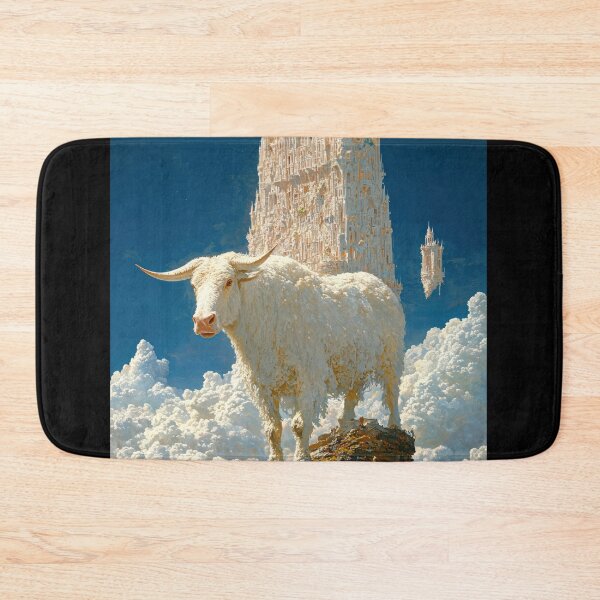 Item preview, Majestic White Bull Above Clouds Surreal Castle designed and sold by regnumsaturni.