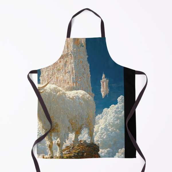 Item preview, Majestic White Bull Above Clouds Surreal Castle designed and sold by regnumsaturni.