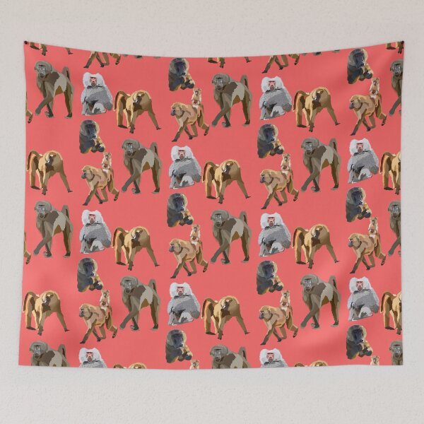 Item preview, B is for Baboon, Baboon Artwork – Strong Primate Illustration and African Wildlife Design designed and sold by PrettylittlepastelUk.