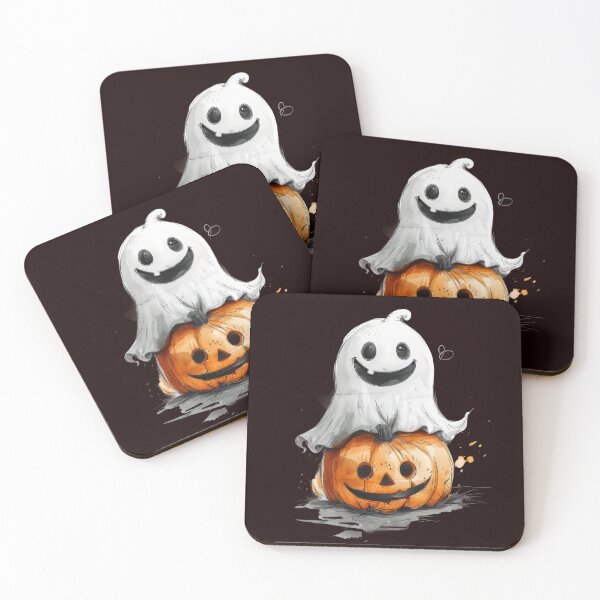 Item preview, Cute Little Ghost With Pumpkin designed and sold by EmiBarDesign.