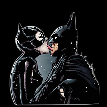 "Forbidden Affection: Catwoman and Batman's Kiss"" Sticker for Sale by