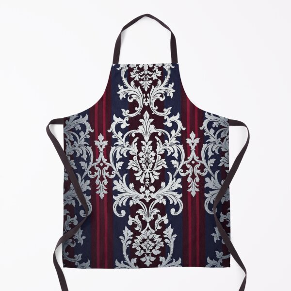 Item preview, Blue & Maroon Stripes With Silver Damask designed and sold by DesignsByPrnces.