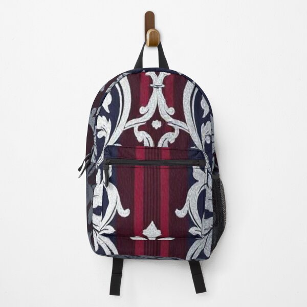 Item preview, Blue & Maroon Stripes With Silver Damask designed and sold by DesignsByPrnces.