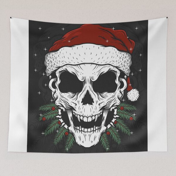 Item preview, Gothic Christmas Skull Art - Dark Holiday Decor for a Spooky Twist designed and sold by DarkEmporium20.
