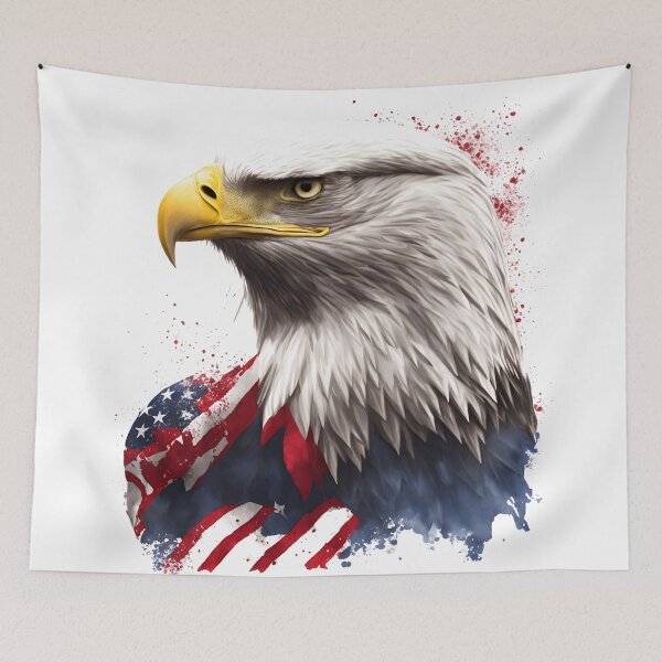 Item preview, 4th of July portrait of an eagle against the background of the flag designed and sold by jkrphoto.