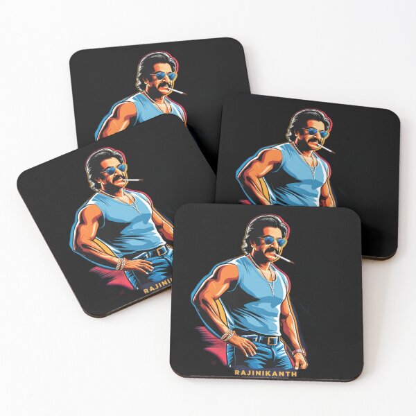 Item preview, Rajinikanth T-shirt Graphic Pixel Art Stylized Portrait Blue Top Jeans Confident Pose Chain Necklace Iconic Actor Movie Star Indian Cinema Bollywood Graphic Design Pop Culture Fan Art designed and sold by Dirloo.