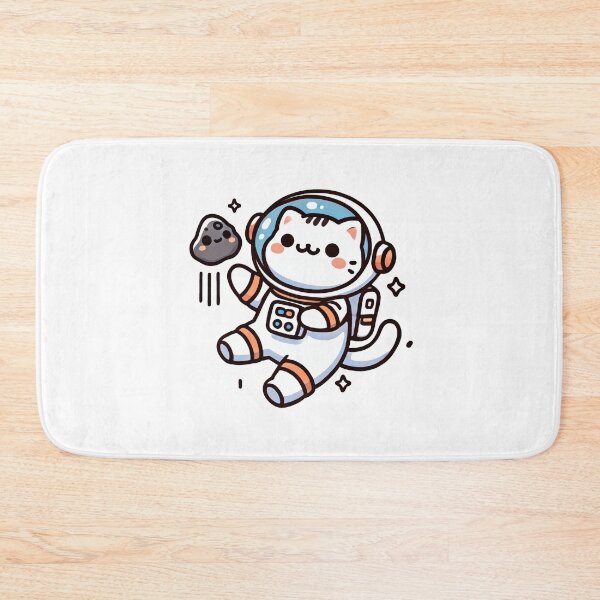 Item preview, Kawaii Astronaut Cat Floating in Space  designed and sold by RetroPop23.