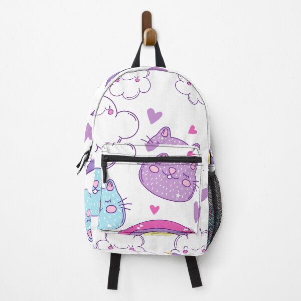 Item preview, Cute Kawaii Cats Moons Rainbows Pattern designed and sold by Tammy Marie Russell.
