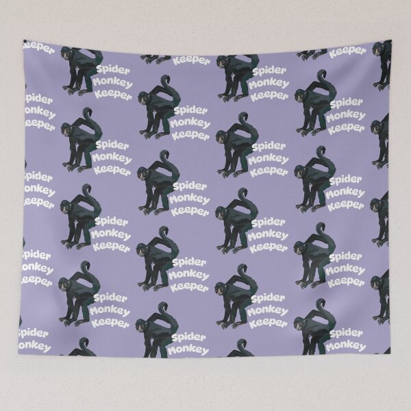 Item preview, S is for Spider Monkey Keeper,Squirrel Monkey Keeper Design – Dedicated Care and Conservation of Agile Primates Artwork designed and sold by PrettylittlepastelUk.