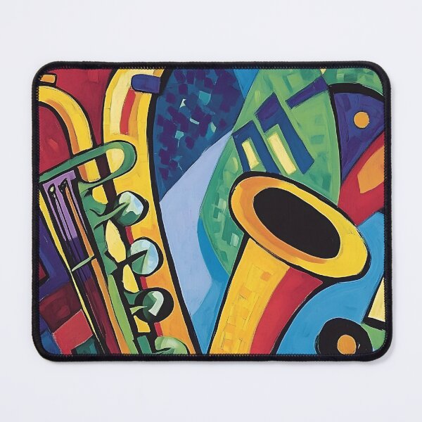 Item preview, Abstract Representation of Musical Instruments with Bright Colors and Geometric Shapes designed and sold by OlfactoART Studio.
