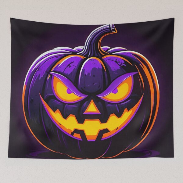 Item preview, Sinister Halloween Pumpkin: Orange and Purple Glow designed and sold by GrizzlyCollective.