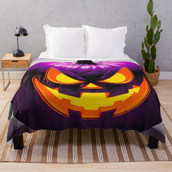 Item preview, Creepy Orange and Purple Halloween Pumpkin designed and sold by GrizzlyCollective.