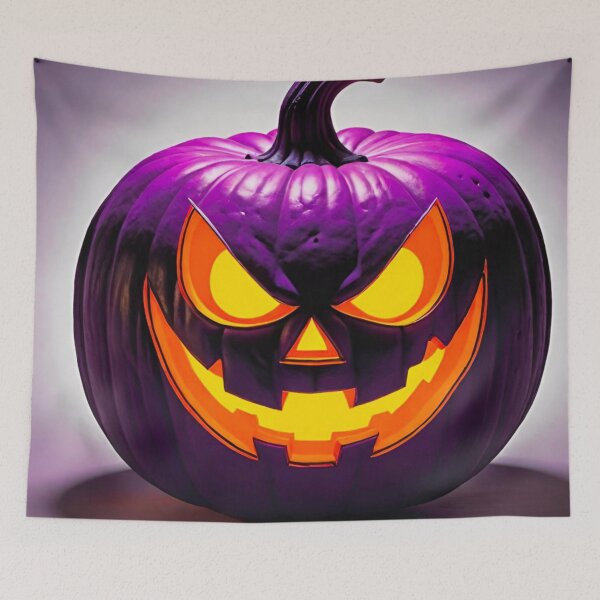 Item preview, Creepy Orange and Purple Halloween Pumpkin designed and sold by GrizzlyCollective.