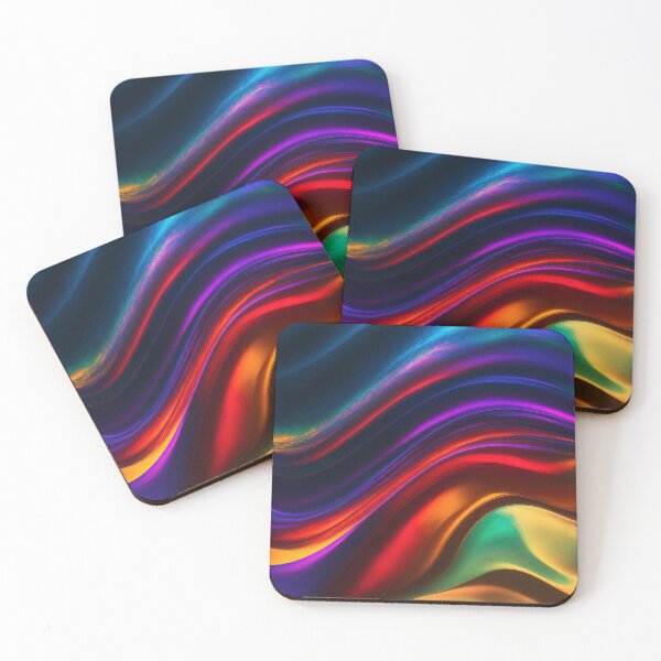 Item preview, Flowing Ribbons of Colourful Light Waves designed and sold by ArtComixHaven.