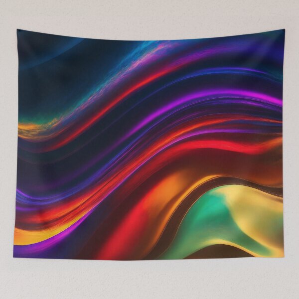 Item preview, Flowing Ribbons of Colourful Light Waves designed and sold by ArtComixHaven.