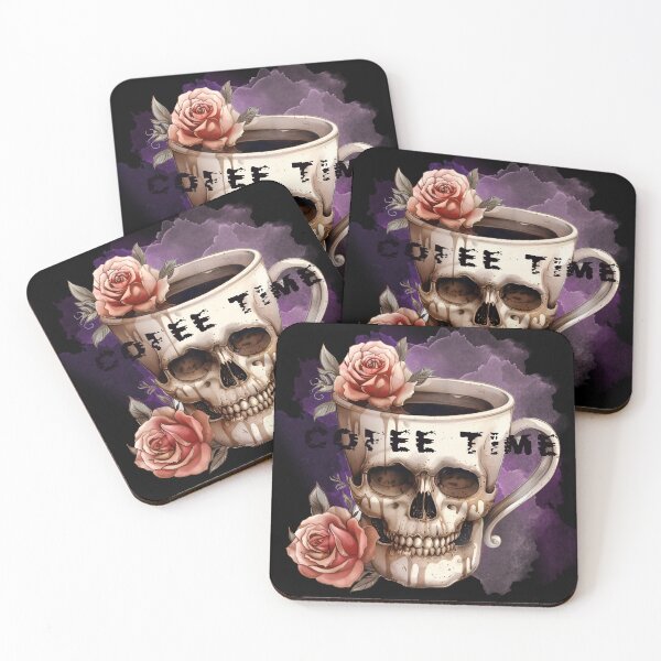 Item preview, Gothic Coffee Time Halloween Sticker designed and sold by Klaudesign.