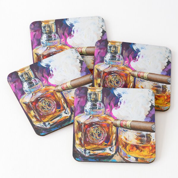 Item preview, Indulge in the Opulence of Whiskey and Cigar in a Kaleidoscope of Color Abstract Digital AI Art designed and sold by OlfactoART Studio.
