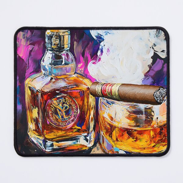 Item preview, Indulge in the Opulence of Whiskey and Cigar in a Kaleidoscope of Color Abstract Digital AI Art designed and sold by OlfactoART Studio.