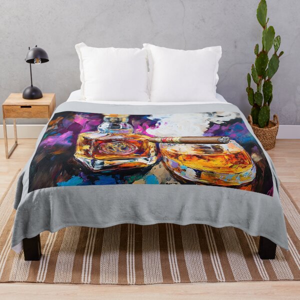 Item preview, Indulge in the Opulence of Whiskey and Cigar in a Kaleidoscope of Color Abstract Digital AI Art designed and sold by OlfactoART Studio.