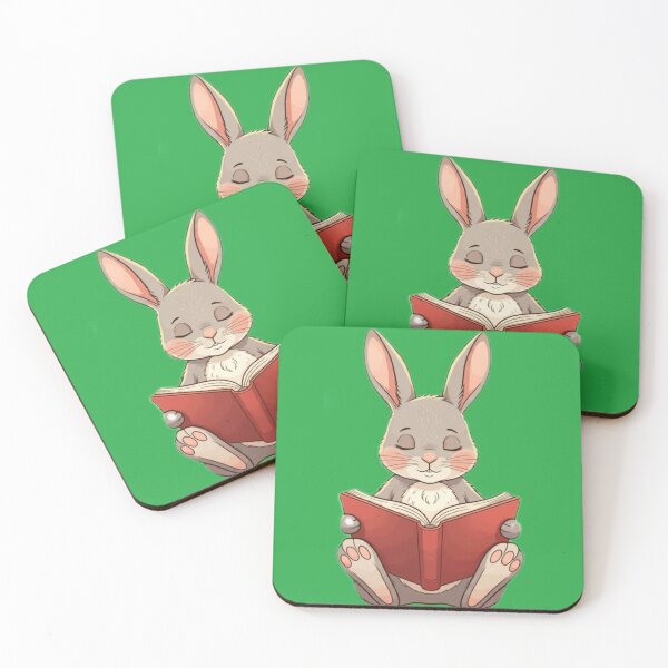 Item preview, Green Large Rabbit Reading  designed and sold by wintervsfall.