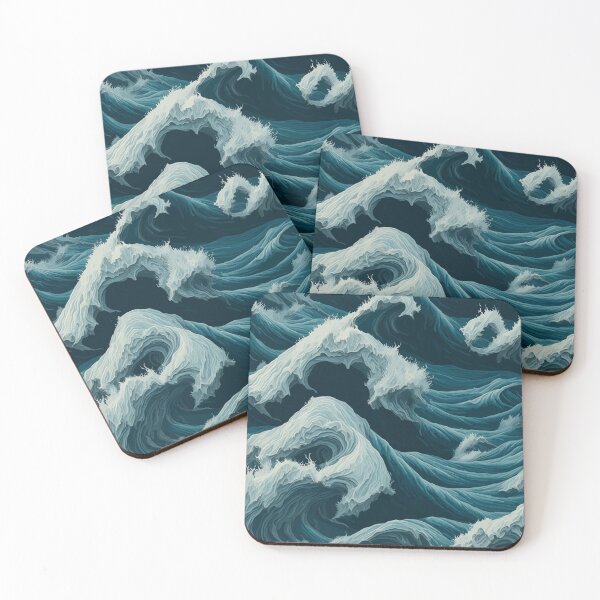Item preview, blue sea background waves vintage  designed and sold by jkrphoto.