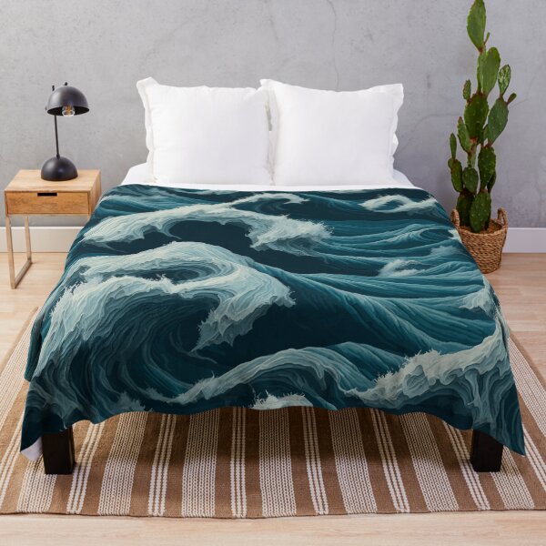 Item preview, blue sea background waves vintage designed and sold by jkrphoto.