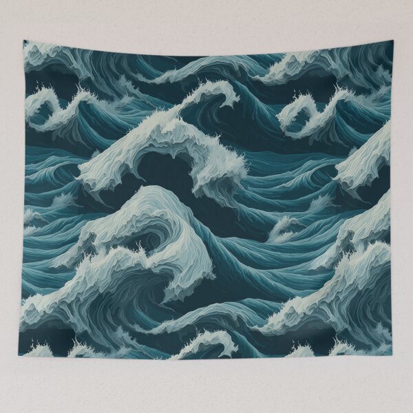 Item preview, blue sea background waves vintage  designed and sold by jkrphoto.